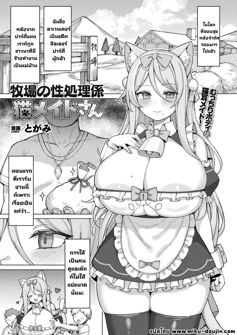 à¸ªà¸²à¸§à¹€à¸¡à¸”à¹à¸¡à¸§à¸›à¸£à¸°à¸ˆà¸³à¸Ÿà¸²à¸£à¹Œà¸¡ [Togami] Bokujou no Seishori-gakiri Neko Maid-san Cat Maid Taking Care of Sexual Needs at the Ranch (COMIC Unreal 2024-08 Vol 110)