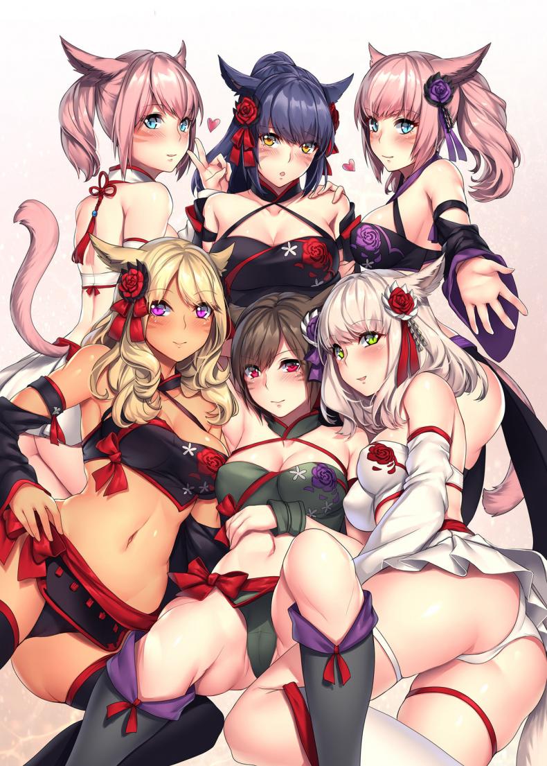 à¸®à¸²à¹€à¸£à¹‡à¸¡à¸ªà¸²à¸§à¸«à¸¹à¸ªà¸±à¸•à¸§à¹Œ [lionoil (Arumajiki)] Miqo'te x Harem Ore igai no FC men ga zenin Mesu'te na ken (Final Fantasy XIV)